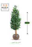 Artificial Lemon Leaf Tree 200 cm Ð Green Foliage in Round Brown Plastic Pot for home decor