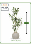 Artificial Olive Leaf Plant 80 cm Ð Decorative Indoor Shrub with Gray Pot
