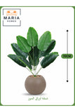Artificial Banana Leaf Plant 70 cm Ð Decorative Indoor Plant with Brown Pot