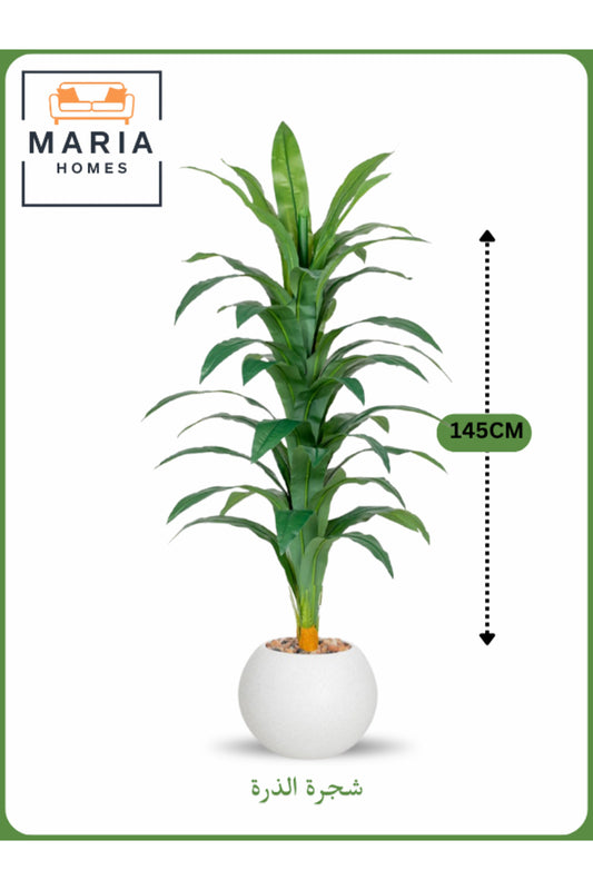 Artificial Corn Leaf Tree 145 cm Ð Decorative Indoor Plant with White Pot