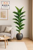 Artificial Banana Leaf Tree 160 cm Ð Decorative Indoor Plant with Gray Pot