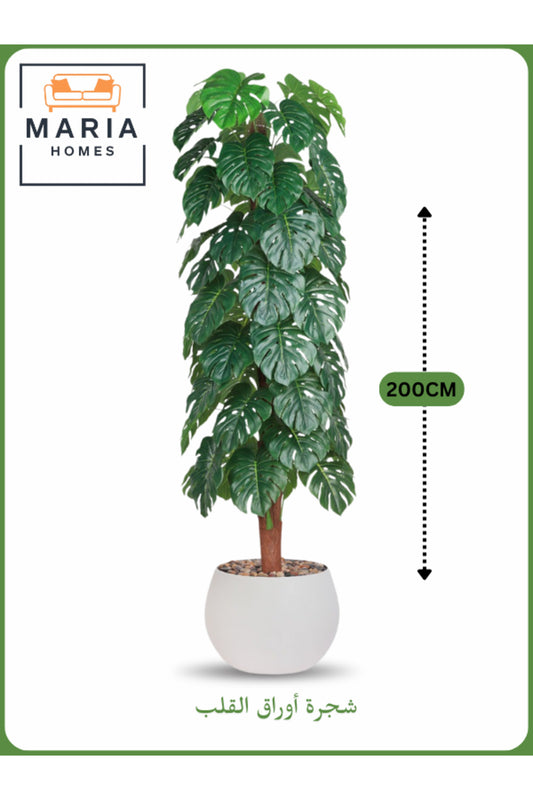Artificial Monstera Tree 200 cm Ð Decorative Indoor Plant with White Pot