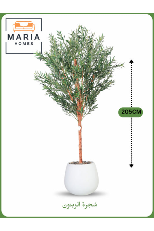 Artificial Olive Tree 205 cm Ð Tall Decorative Indoor Tree with White Pot