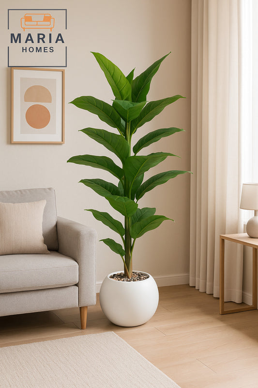 Artificial Banana Leaf Tree 160 cm Ð Decorative Indoor Plant with White Pot