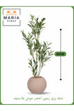 Artificial Olive Tree 85 cm Ð Green Leaves in Beige Round Plastic Pot