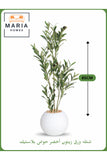 Artificial Olive Tree 85 cm Ð Realistic Green Leaves in White Plastic Pot