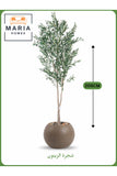 Artificial Olive Tree 205 Cm Ð Tall Indoor Plant With Brown Siver Dot Plastic Pot