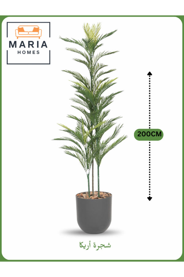 Artificial Areca Palm Tree 200 cm Ð Tall Decorative Indoor Plant with Gray Pot