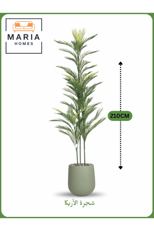Artificial Areca Palm Tree 210 cm Ð Tall Decorative Plant with Sage Green Pot