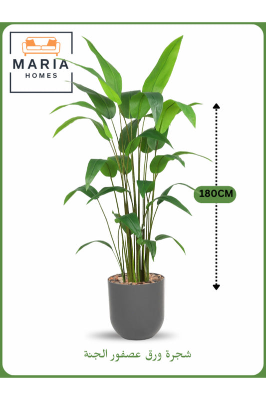 Artificial Bird of Paradise Tree 180 cm Ð Tall Indoor Plant with Gray Pot