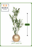 Artificial Olive Leaf Plant 80 cm Ð Decorative Indoor Shrub with Gold Pot