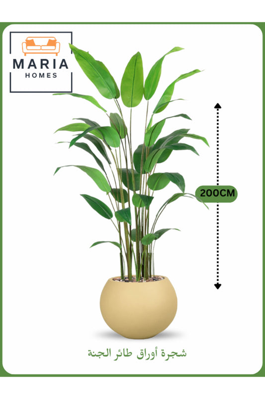 Artificial Bird of Paradise Tree 200 cm Ð Decorative Indoor Plant with Gold Pot