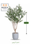 Artificial Olive Tree 200 cm Ð Decorative Plant in Light Gray Fiber Pot for home & office decor