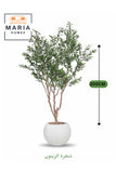 Artificial Olive Tree 200 cm Ð Green Foliage with White Fiber Pot for home & office decor