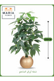 Artificial Mango Leaf Tree 100 cm Ð 24 Branches in Gold Plastic Pot