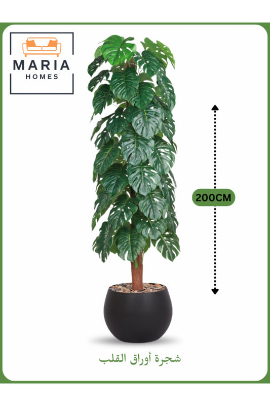 Artificial Monstera Tree 200 cm Ð Decorative Indoor Plant with Black Pot